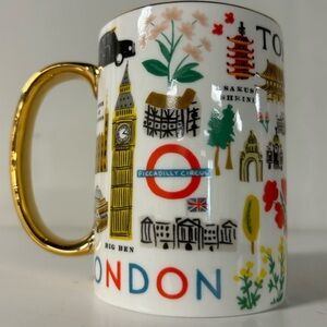 Anthropologie Rifle Paper Co. London Mug with Gold Handle. Unique